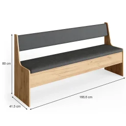 Vicco Banc dangle Chêne de force doré 166.6x41.5cm