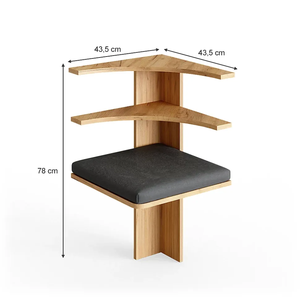 Vicco Banc dangle Chêne de force doré 43.5x43.5cm