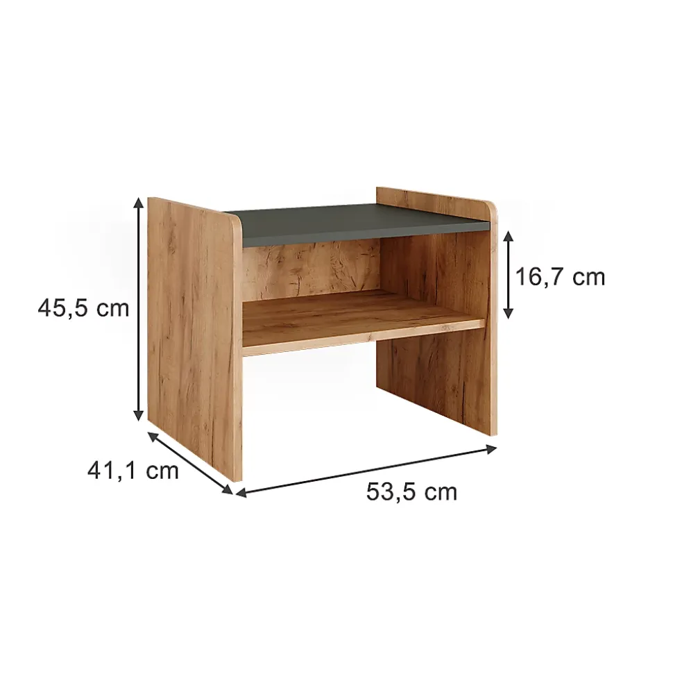 Vicco Banc dangle Chêne doré/anthracite 53.5x41.1cm