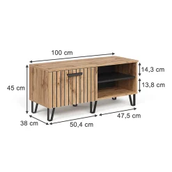 Vicco Banc pour chaussures Chêne Wotan 100x45cm