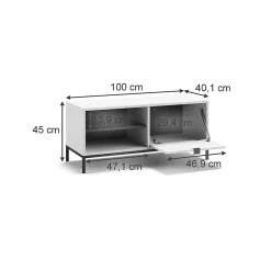 Vicco Banc pour chaussures Blanc 100x45cm avec porte pliante