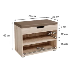 Vicco Banc pour chaussures Sonoma 60x45cm