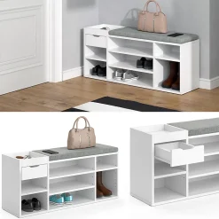 Vicco Banc pour chaussures Blanc 101.1x45cm