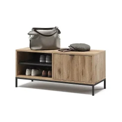 Vicco Banc pour chaussures Chêne Viking 100x45cm avec porte pliante