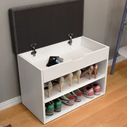 Vicco Banc pour chaussures Blanc 60x45cm avec support