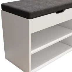 Vicco Banc pour chaussures Blanc 60x45cm avec support