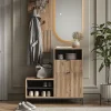 Vicco Banc pour chaussures Chêne Viking 100x98.5cm avec 6 compartiments