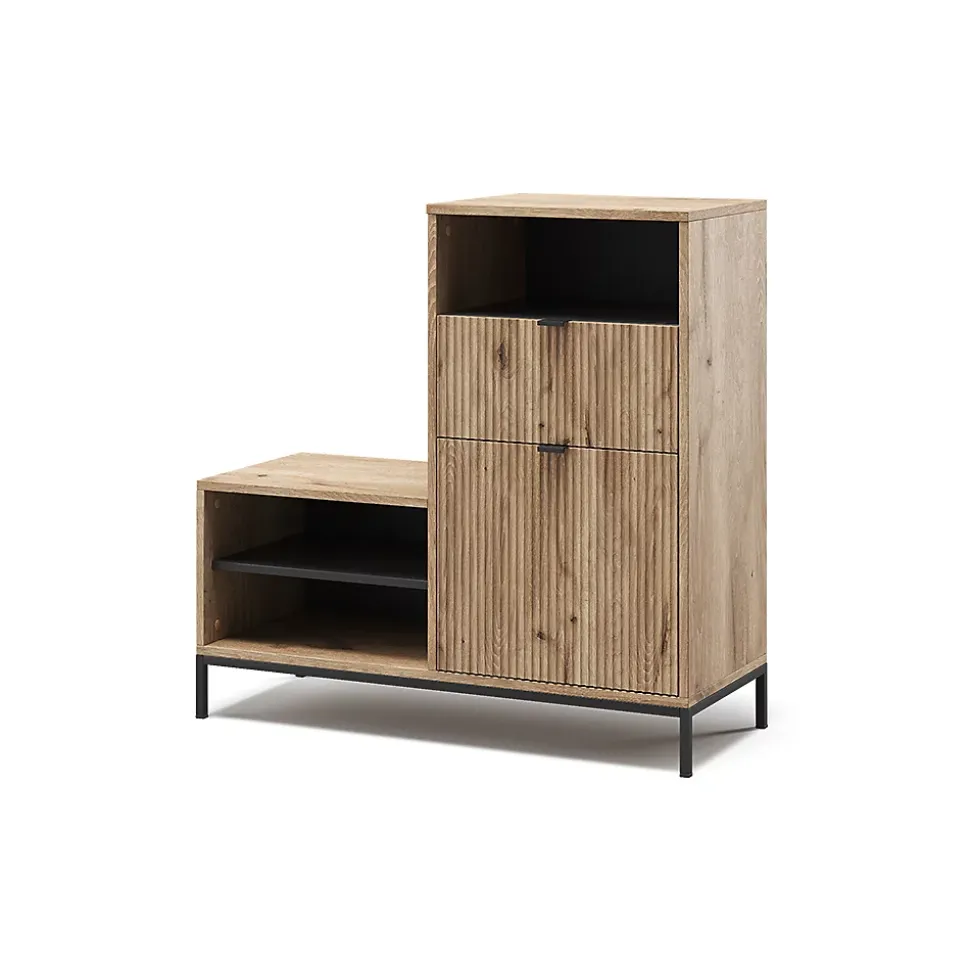 Vicco Banc pour chaussures Chêne Viking 100x98.5cm avec 6 compartiments