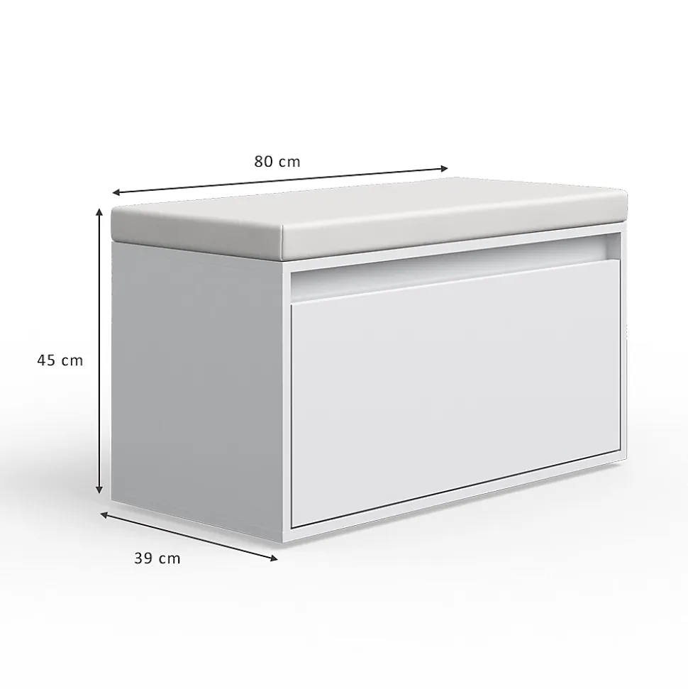 Vicco Banc pour chaussures Blanc 80x45cm