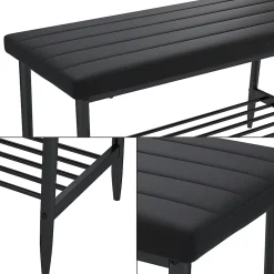 Vicco Banquette dangle pour salle à manger Noir 85x35cm