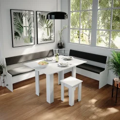 Vicco Banquette dangle salle à manger Blanc 41.5x166.6cm