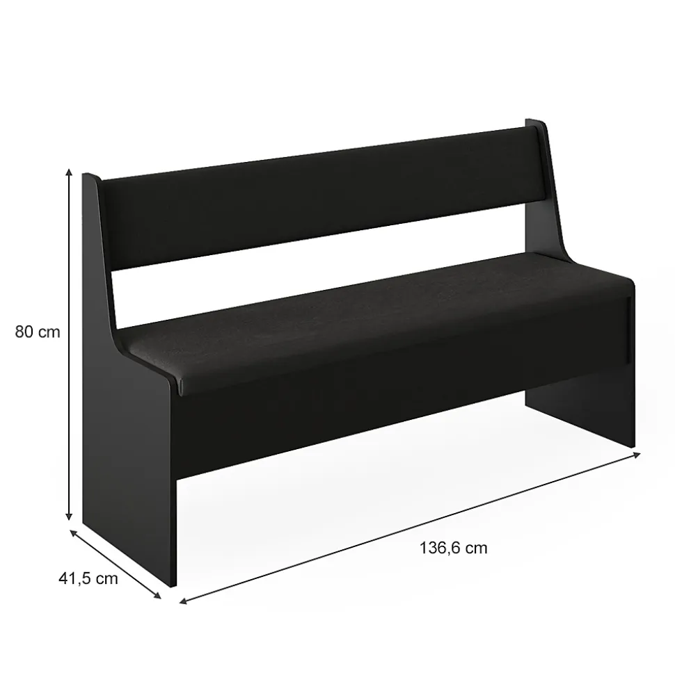 Vicco Banquette dangle salle à manger Noir 41.5x136.6cm