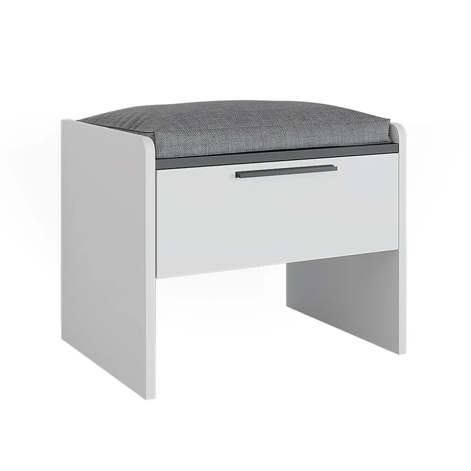 Vicco Banquette de salle à manger blanc/anthracite 53.5x41.1cm avec 1 tiroir