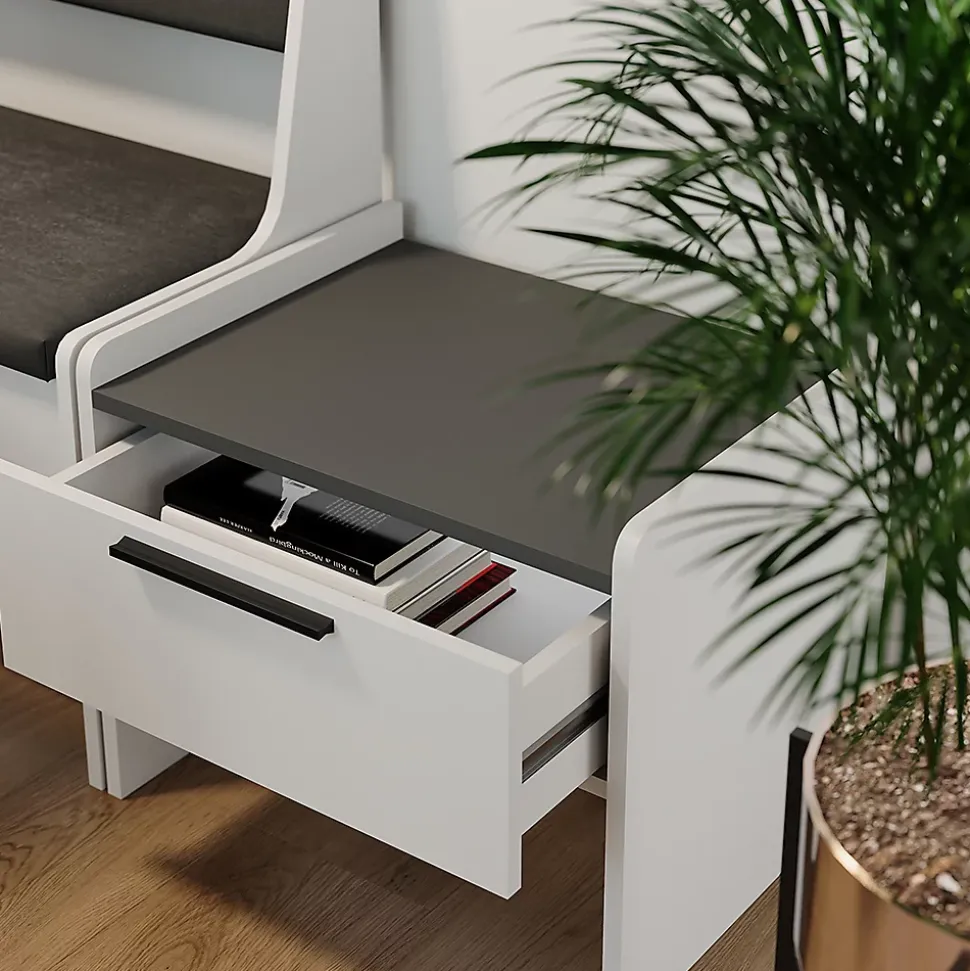 Vicco Banquette de salle à manger blanc/anthracite 53.5x41.1cm avec 1 tiroir