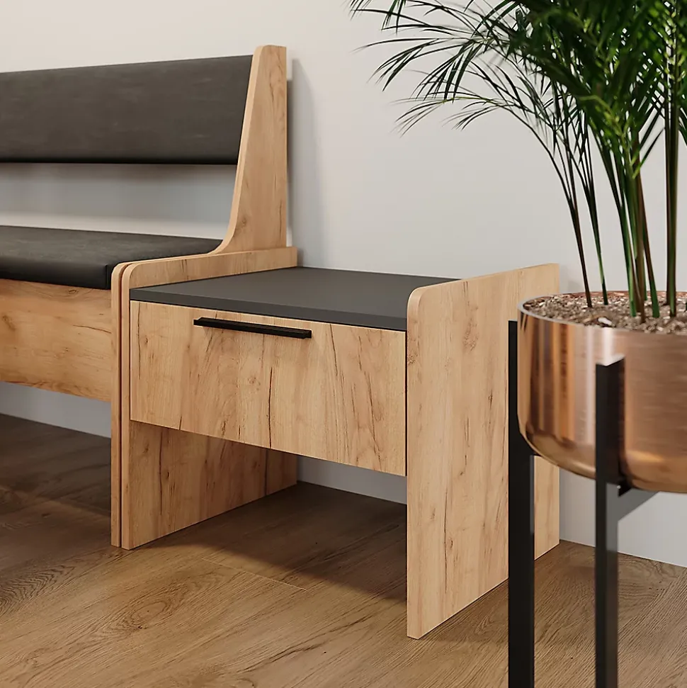 Vicco Banquette de salle à manger Chêne doré/anthracite 53.5x41.1cm avec 1 tiroir