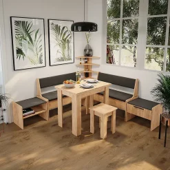 Vicco Banquette de salle à manger Chêne doré/anthracite 53.5x41.1cm avec 1 tiroir