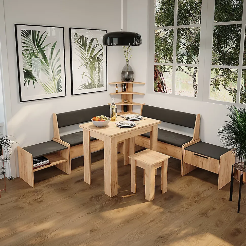 Vicco Banquette de salle à manger Chêne doré/anthracite 53.5x41.1cm avec 1 tiroir