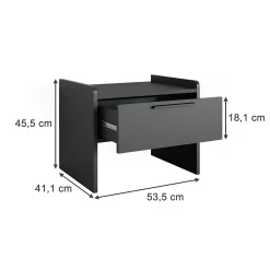 Vicco Banquette de salle à manger Anthracite 53.5x41.1cm avec 1 tiroir