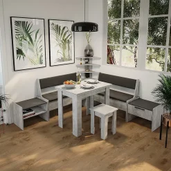 Vicco Banquette de salle à manger Béton/Anthracite 53.5x41.1cm avec 1 tiroir