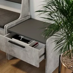 Vicco Banquette de salle à manger Béton/Anthracite 53.5x41.1cm avec 1 tiroir
