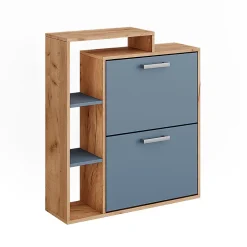Vicco Basculeur à chaussures Chêne doré/bleu 80x90cm