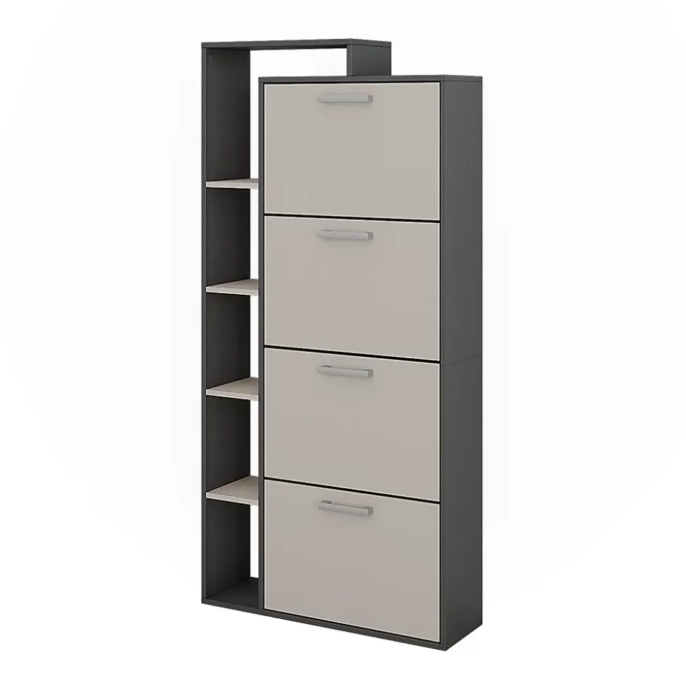 Vicco Benne à chaussures Anthracite/gris 80x166.1cm avec 4 compartiments