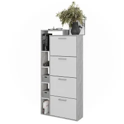 Vicco Benne à chaussures blanc/béton 80x166.1cm