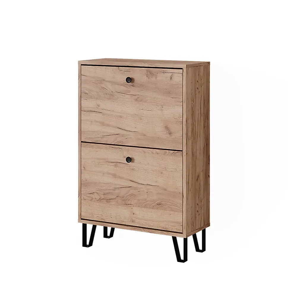 Vicco Benne à chaussures Chêne de force doré 60x92cm avec 2 tiroirs rabattables