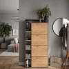 Vicco Benne à chaussures Chêne doré/anthracite 80x166.1cm avec 4 compartiments