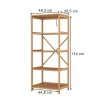 Vicco Bibliothèque Bambou 48.3x144cm avec 5 compartiments