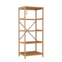Vicco Bibliothèque Bambou 48.3x144cm avec 5 compartiments