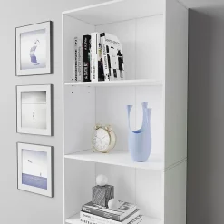 Vicco Bibliothèque Blanc 60x190cm avec 5 compartiments