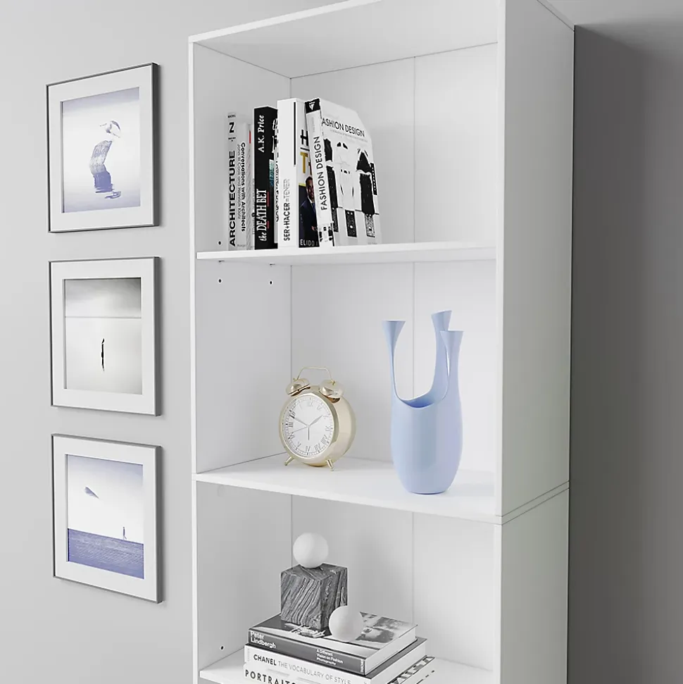 Vicco Bibliothèque Blanc 60x190cm avec 5 compartiments