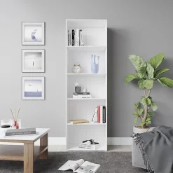 Vicco Bibliothèque Blanc 60x190cm avec 5 compartiments