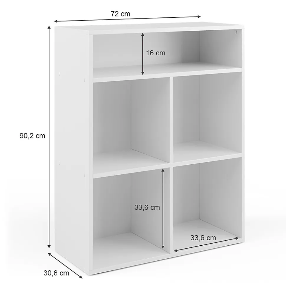 Vicco Bibliothèque Blanc 72x90.2cm 4 compartiments