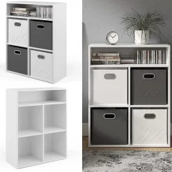 Vicco Bibliothèque Blanc 72x90.2cm 4 compartiments