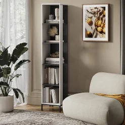 Vicco Bibliothèque Blanc 36x188cm avec 5 compartiments