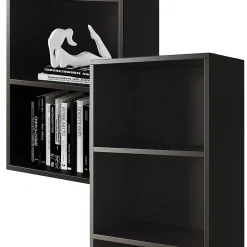Vicco Bibliothèque Noir 40x132cm avec 5 compartiments