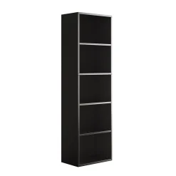 Vicco Bibliothèque Noir 40x132cm avec 5 compartiments