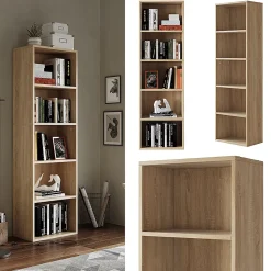 Vicco Bibliothèque Sonoma 40x132cm avec 5 compartiments