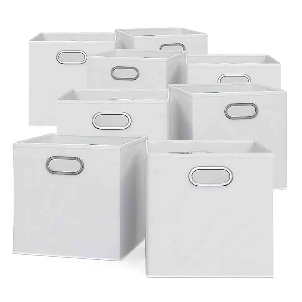 Vicco Boîte pliante Blanc 30x30cm Jeu de 8 pièces