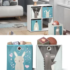 Vicco Boîte pliante Bleu-gris 30x30cm Lot de 2