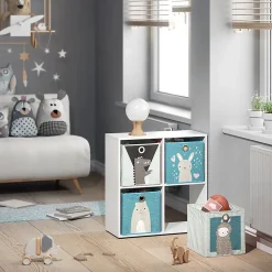 Vicco Boîte pliante Bleu-gris 30x30cm Lot de 2