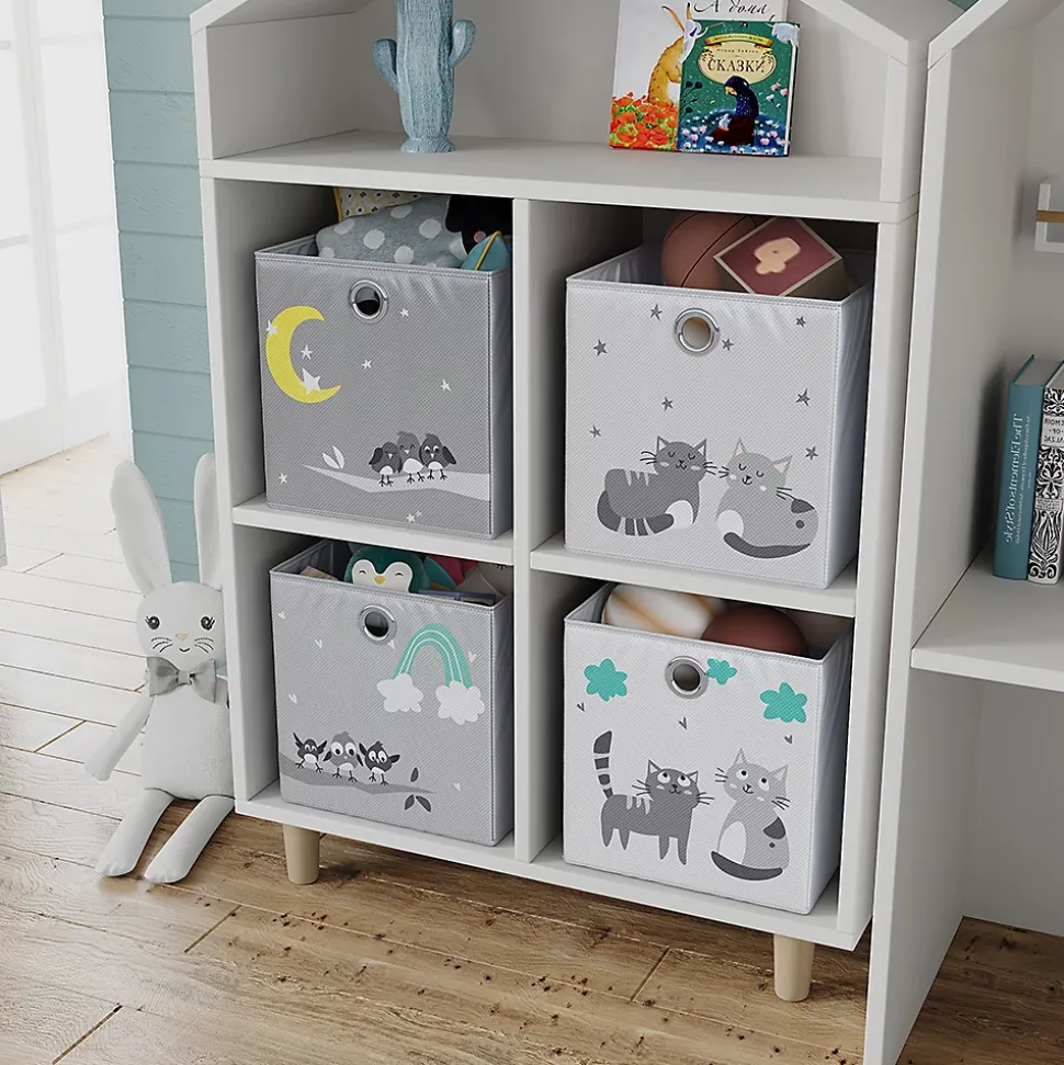 Vicco Boîte pliante Gris (chats et oiseaux) 30x30cm (motif chats & oiseaux)
