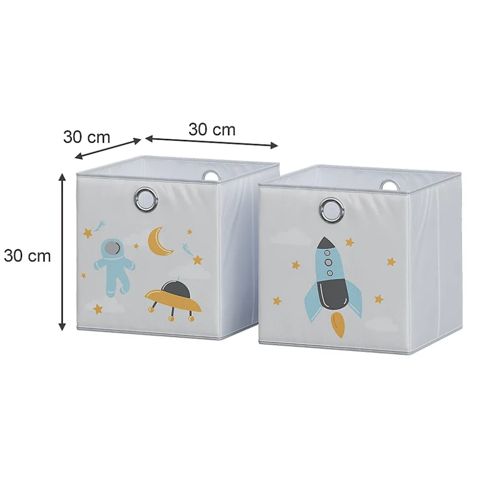 Vicco Boîte pliante Gris (espace) 30x30cm (motif univers)