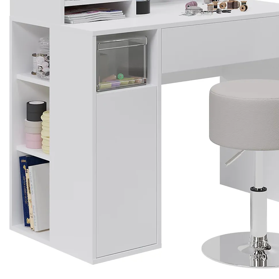 Vicco Bureau Blanc 2 pièces, avec tabouret