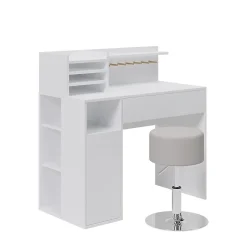 Vicco Bureau Blanc 2 pièces, avec tabouret