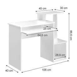Vicco Bureau Blanc 106 x 40 cm