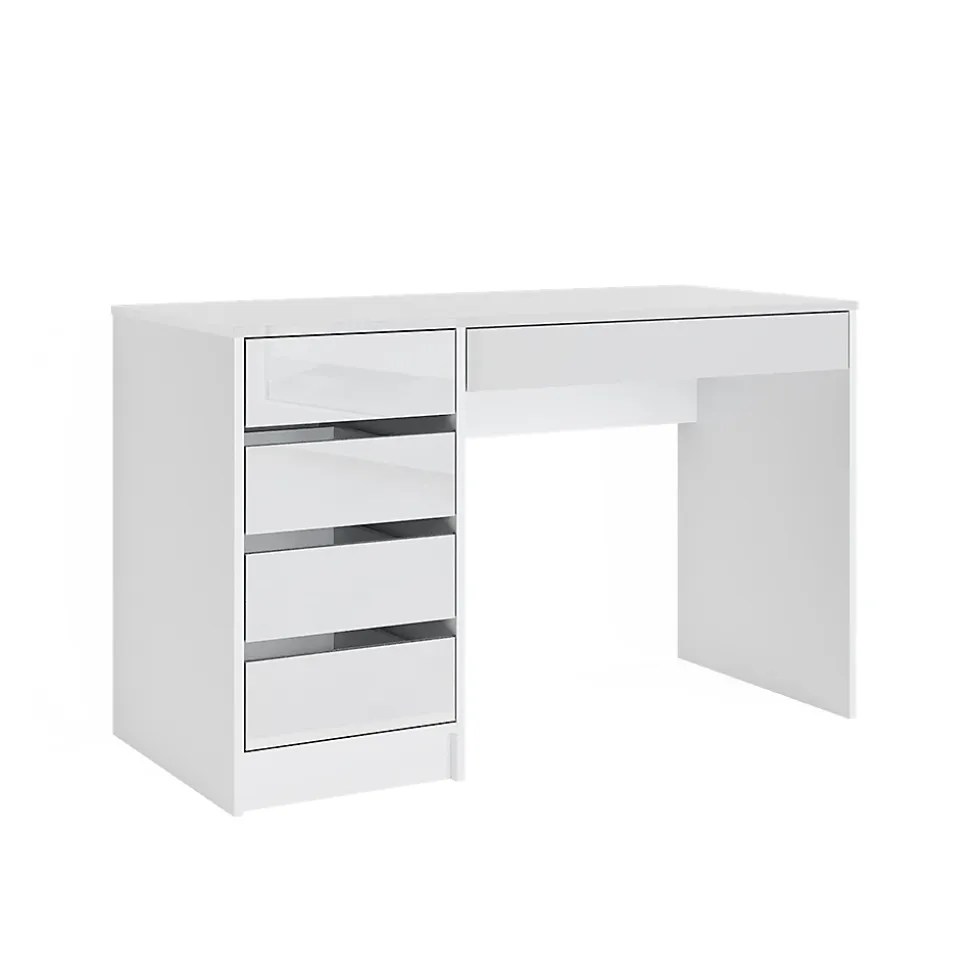 Vicco Bureau Blanc 55x120cm avec tiroirs