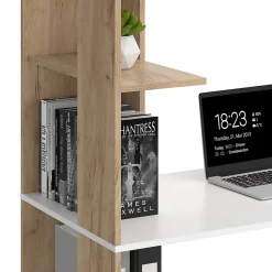 Vicco Bureau Blanc/Sonoma 122.2x55.2cm avec 4 compartiments